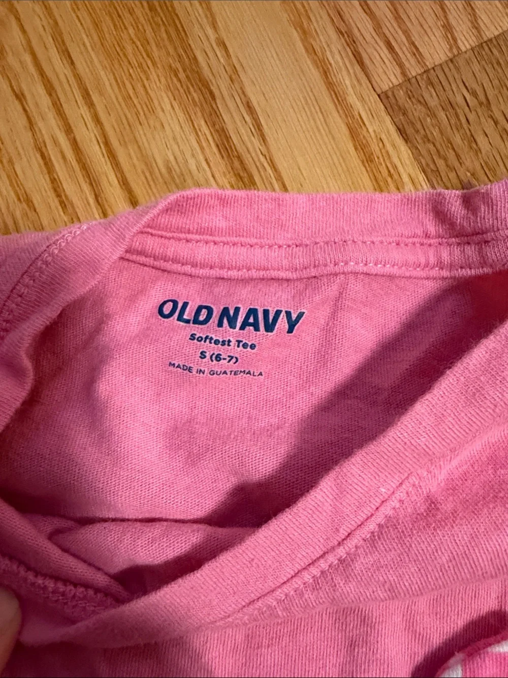 Old Navy Pink Long Sleeve Top with Checkerboard Heart Patch